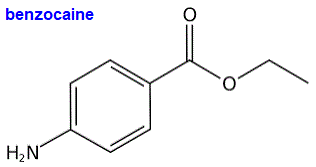 benzocaine molecular structure skeletal formula